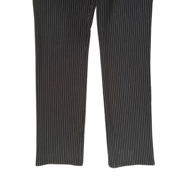 Betabrand Classic Dress Pant Yoga Pants Black Pinstripe Straight Leg Size Medium - Picture 4 of 7